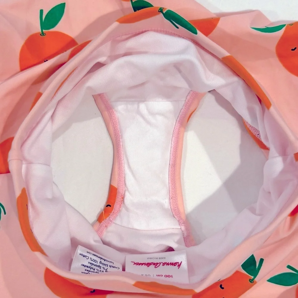 Hanna Andersson Sunblock Swim Skirt Girls 4 100 cm Rose Pink Oranges Beach Pool